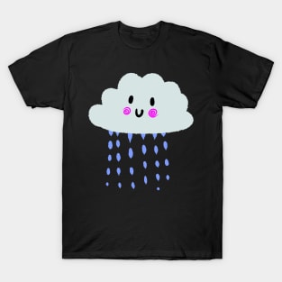 Cloud Rain Smile Cartoon Funny T-Shirt